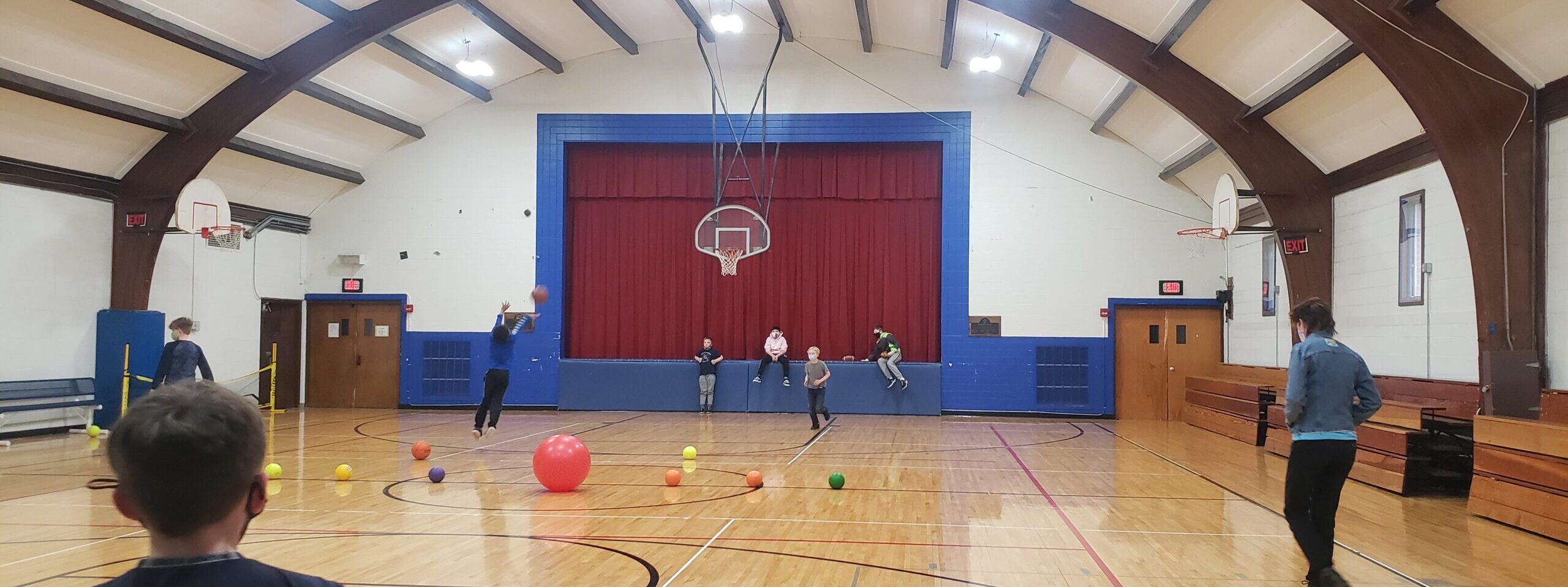 kids playing in the school gym